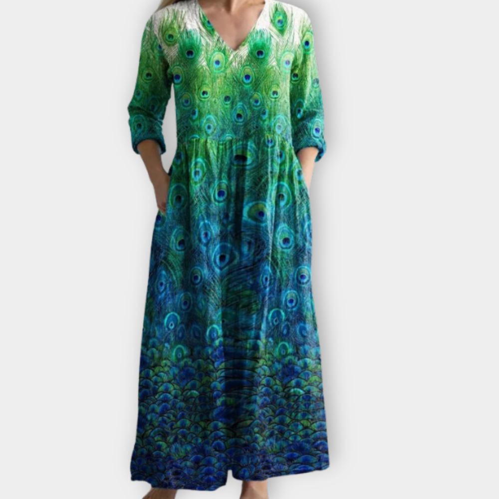 Ελένη | Μακριά φόρεμα boho από απαλό ύφασμα υψηλής ποιότητας