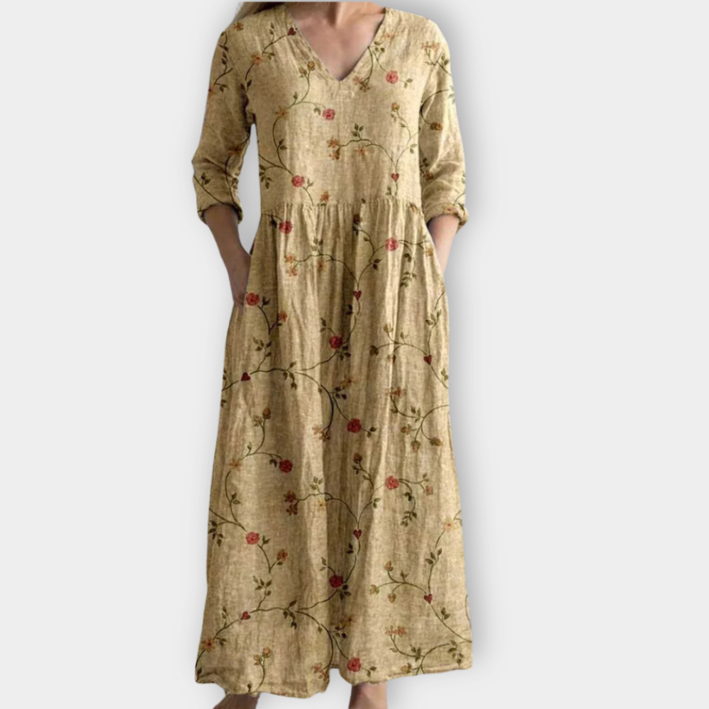 Μαρζένα | Μακρύ φόρεμα boho από απαλό ύφασμα υψηλής ποιότητας