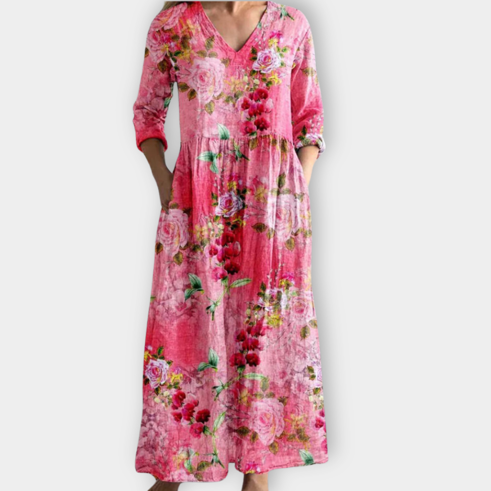 Ιωάννα | Μακρύ φόρεμα boho από απαλό ύφασμα υψηλής ποιότητας