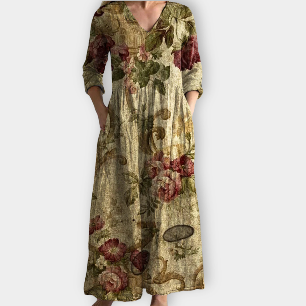 Σοφία | Μακρύ φόρεμα boho από απαλό ύφασμα υψηλής ποιότητας