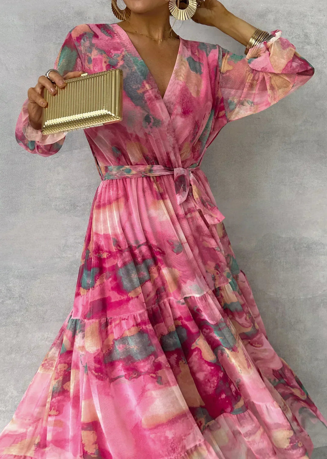 Felicity - Κομψό Floral Swing Maxi Φόρεμα