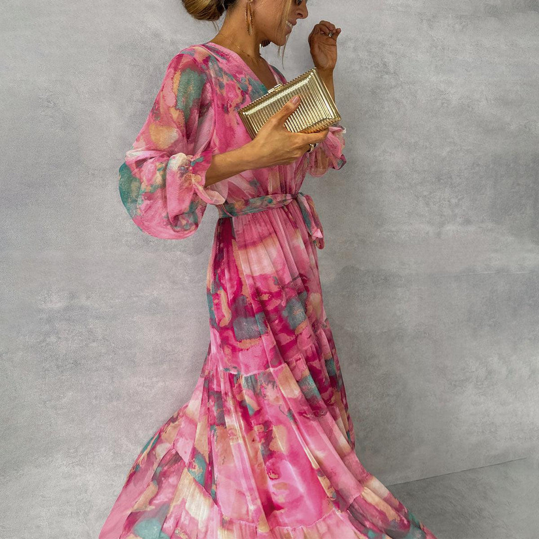 Felicity - Κομψό Floral Swing Maxi Φόρεμα
