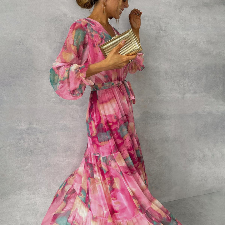 Felicity - Κομψό Floral Swing Maxi Φόρεμα