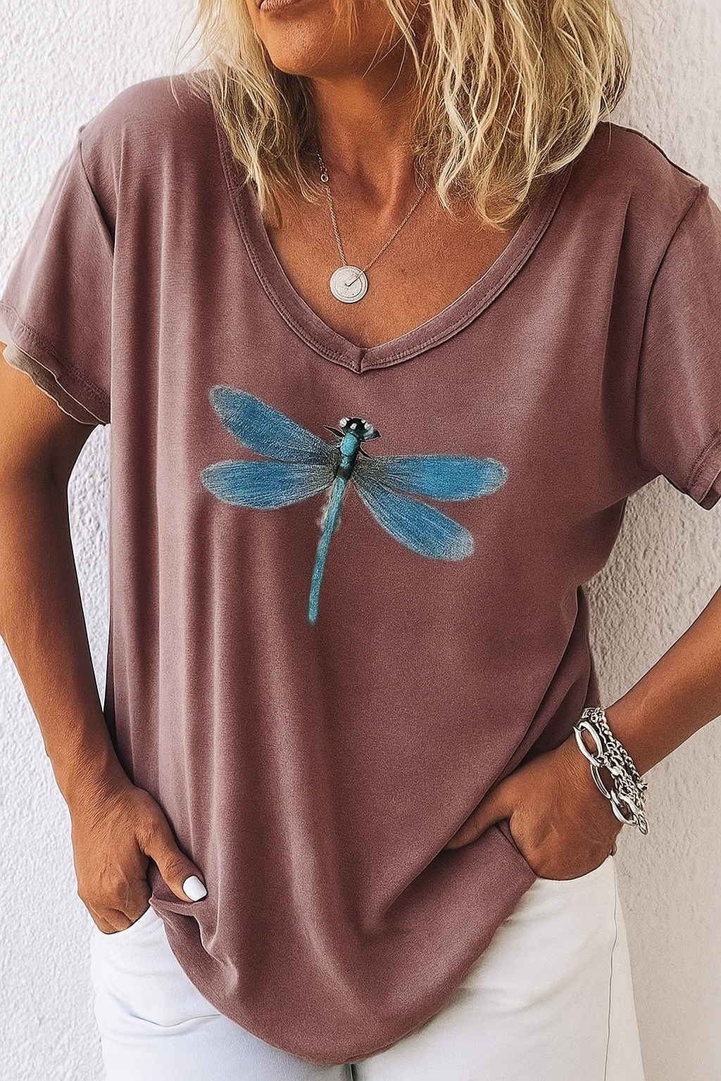 Estelle | T-Shirt με V-Λαιμό