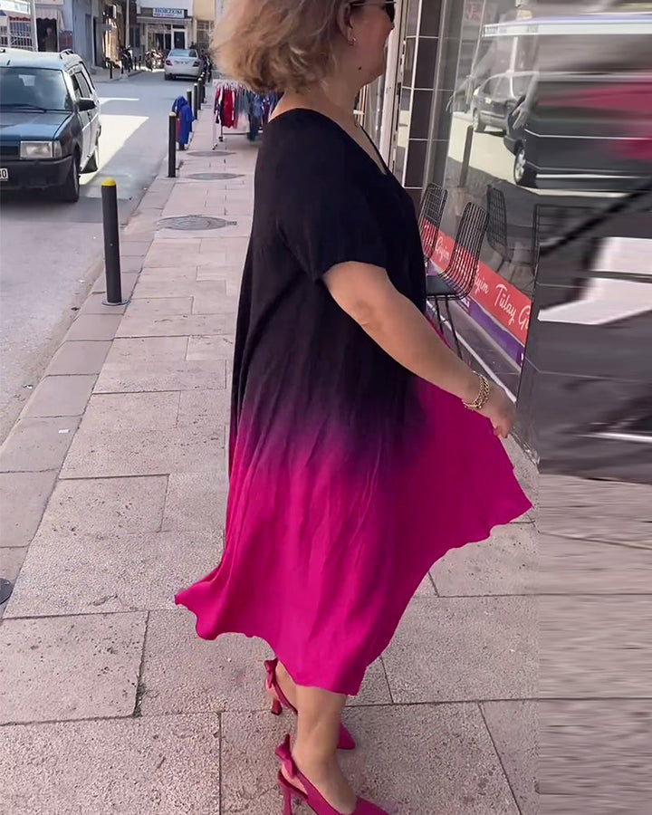 Joan - Καλοκαιρινό Gradient Ρομαντικό Maxi Φόρεμα