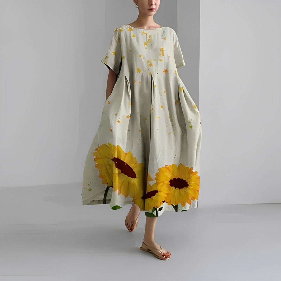 Daisy - Ρετρό Μεγάλο Κρεμαστό Χαλαρό Maxi Φόρεμα