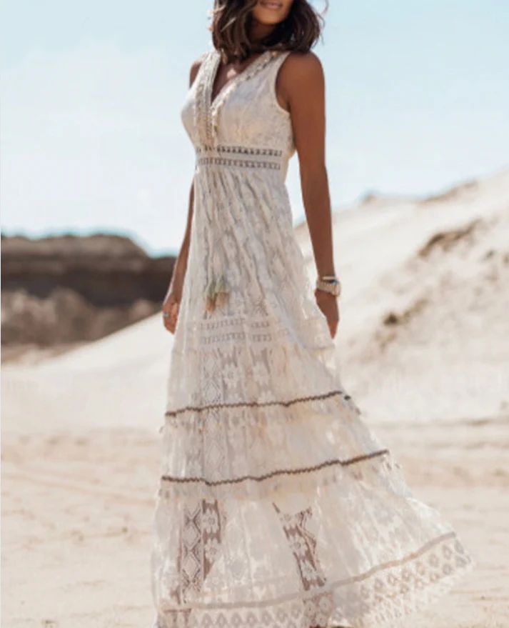 Emerson - Vintage Tassel Drawstring Boho Φόρεμα