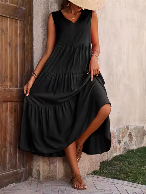Lone - Κ Casual Loose-Fit Φόρεμα με Ραφή στο Τελείωμα