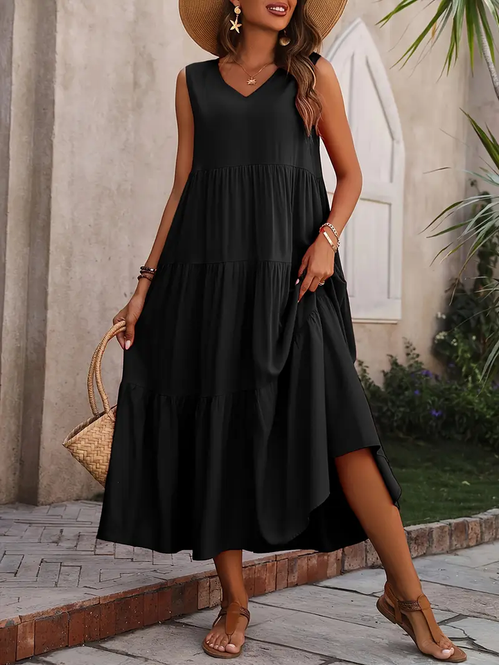 Lone - Κ Casual Loose-Fit Φόρεμα με Ραφή στο Τελείωμα