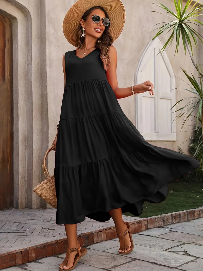 Lone - Κ Casual Loose-Fit Φόρεμα με Ραφή στο Τελείωμα