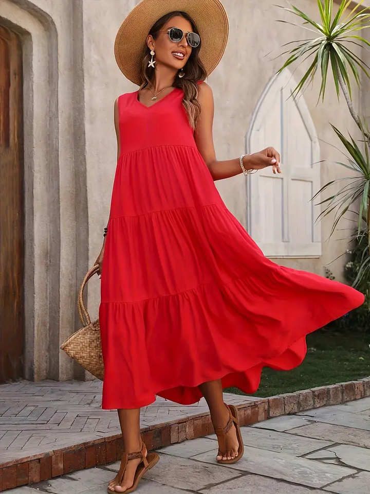 Lone - Κ Casual Loose-Fit Φόρεμα με Ραφή στο Τελείωμα